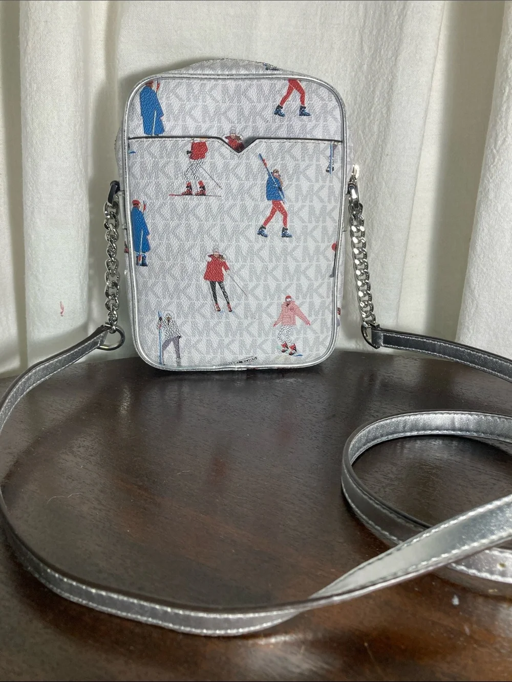 Michael Kors signature unique Crossbody Messenger Bag with Winter Sport ski seen